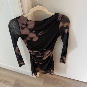 DYNAMITE - Elegant Black and Brown Women's Dress